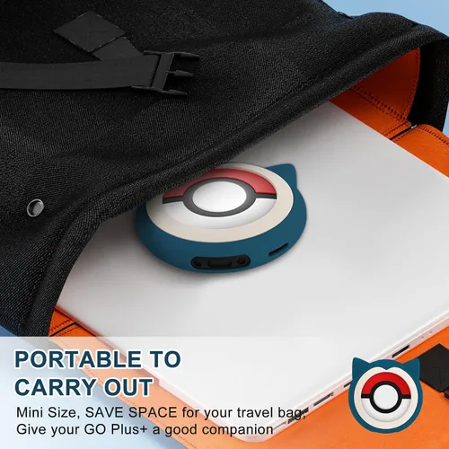 Vista 6 de DLseego PKBD Silicone Protective Case for Pokémon GO Plus + 2023, Durable Soft Cover Case for Poke Balls Go Plus Plus with Wrist Strap - Blue