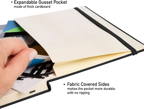 Vista 5 de Simply Genius Cuadernos A5, negro, paquete de 4, tapa dura, cuadrícula punteada para el trabajo y la escuela