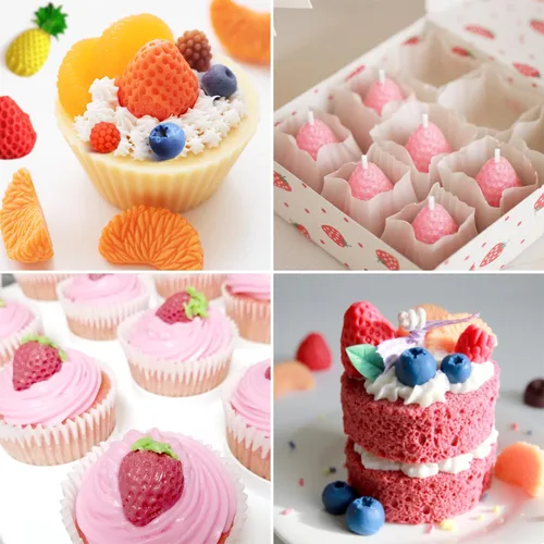 Vista 4 de Moldes para velas de fondant de frutas, moldes de silicona para aperitivos, moldes de comida de gomitas de chocolate con formas 3D de naranja