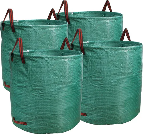 Vista 7 de Paquete de 2 bolsas de hojas reutilizables de 53 galones, bolsas de basura para césped y patio con amplia apertura, bolsas de jardín plegables
