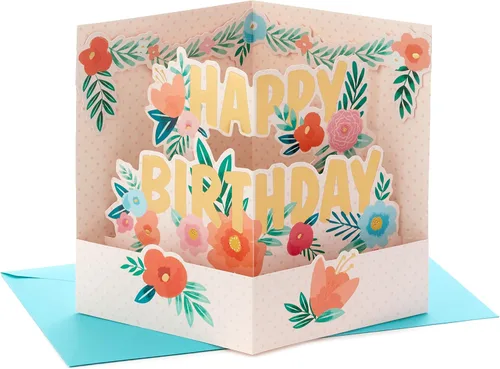 Vista 9 de Hallmark Paper Wonder - Tarjeta de cumpleaños desplegable (mariposa y flores)