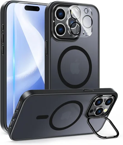 Vista 21 de FNTCASE Funda para Samsung Galaxy Z Flip 8 con soporte magnético giratorio de 360 grados, color negro Compatible con MagSafe, protección completa
