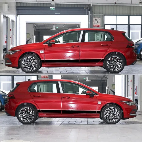 Vista 4 de Calcomanías universales de tótem de celosía de rayas deportivas para automóvil, calcomanías de vinilo a rayas, accesorios de decoración de carreras