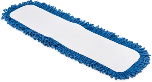 Vista 7 de FLO-PAC - Almohadilla para trapeador seco, flecos en bucle con centro de microfibra para limpieza de suelos y paredes, 18 pulgadas, azul