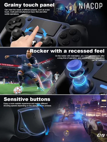 Vista 3 de P4 Controller, play-station 4 controller with Macro Programming Function, Dual Vibration, Turbo 3-level adjustable, Type-c port, 3.5MM headphone