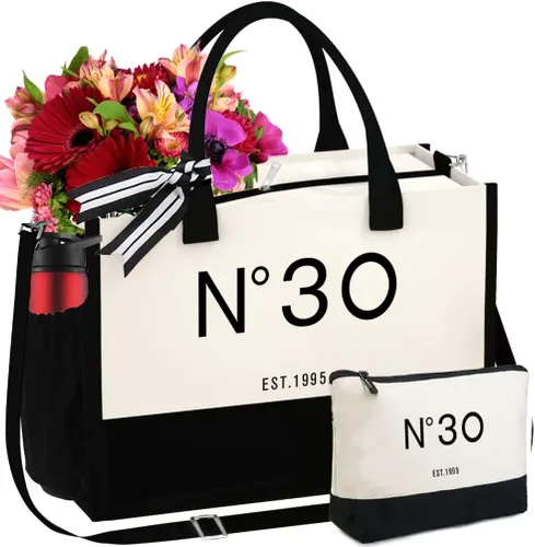 Vista 16 de 30th/40th/50th/60th/70th Birthday Gift Canvas Tote Bag for Women, Keepsake Beach Bag Party Birthday for Her