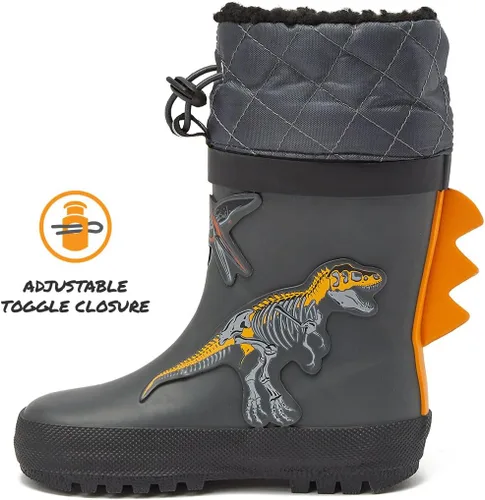 Vista 3 de London Fog Toby Botas de lluvia y nieve para niños pequeños, botas de nieve de invierno impermeables aisladas para niños pequeños, tallas de niños