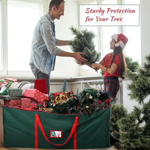 Vista 7 de Windyun 4 bolsas de almacenamiento para árbol de Navidad para árboles de vacaciones artificiales, duraderas, impermeables, con asas de transporte