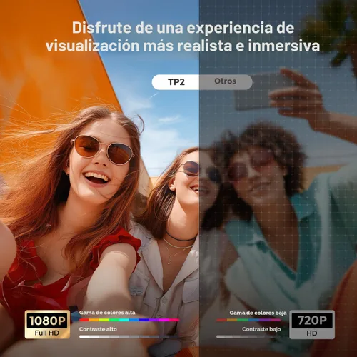 Vista 7 de Mini-proyector con WiFi6 y Bluetooth bidireccional 5.4, soporte 1080P 4K, [aplicaciones integradas y Android 14 2026] Proyector de película portátil