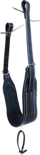 Vista 6 de Horse Western Tooled Padded Leather Rear Flank Saddle Cinch Billets 9782