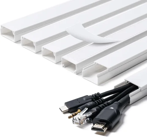 Vista 9 de Ocultador de Cables, Ocultador de Cables de 58 pulgadas, Cubiertas de Cables para Cables en la Pared, Canaleta Cubierta de Cable Pintable