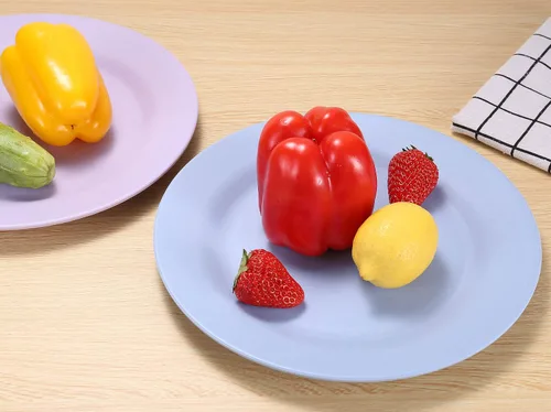 Vista 3 de 5 platos de paja de trigo de 11 pulgadas, platos reutilizables e irrompibles, aptos para lavavajillas y microondas, perfectos para platos de cena