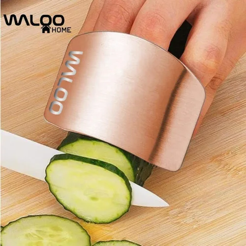 Vista 6 de WALOO Protector de dedos de acero inoxidable para cortar, protector de corte de cuchillos y protectores de herramientas de cocina, herramienta