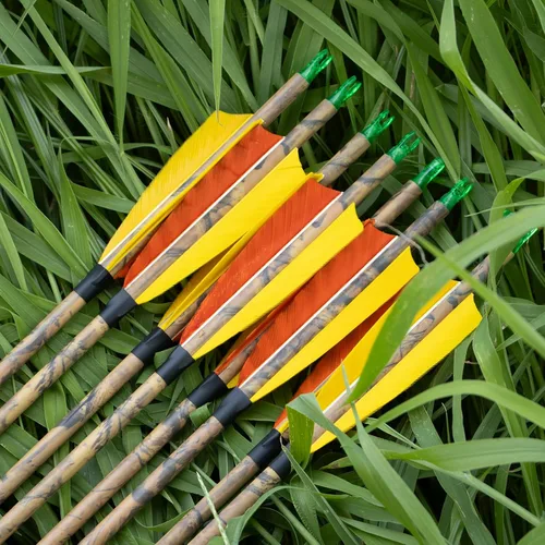 Vista 8 de Flechas de caza de carbono de 30 pulgadas con pluma de pavo de 4 pulgadas, puntas extraíbles, flechas de práctica de tiro con arco, columna