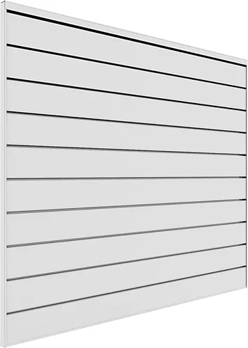 Vista 9 de Proslat 88104 Organizador de Garaje de Pared Ranurada de PVC Resistente, Sección de 4 Pies por 4 Pies, 10 Paneles, Carbón Carbón vegetal