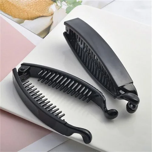 Vista 7 de Jinshining 4 pinzas para el pelo de plátano negro, accesorios para el cabello para mujer, regalo de Navidad