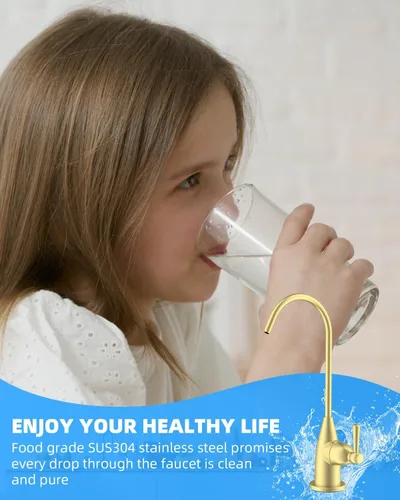 Vista 8 de Hibbent Grifo de Agua Potable para Barra y Fregadero de Cocina, Grifo de Ósmosis Inversa RO de Acero Inoxidable para Sistema de Filtración Bajo