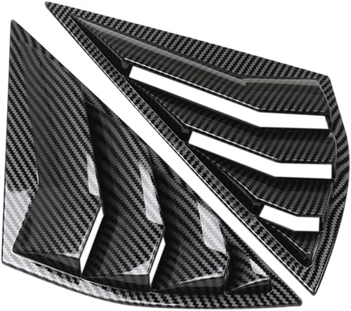 Vista 5 de MACHSWON 2 fundas para rejillas de ventana lateral trasera para Mustang Mach-E 2021-2022 (negro de fibra de carbono)