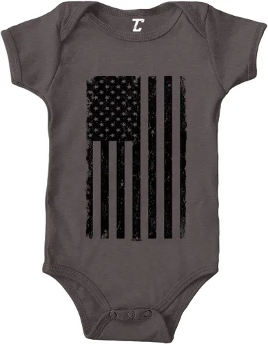 Vista 27 de Tcombo Bandera americana negra envejecida - Body de Estados Unidos Negro - Lámina dorada