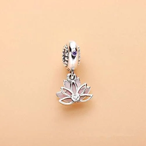 Vista 2 de Ochoos - Abalorio de plata de ley 925 diseño de flor de loto sereno