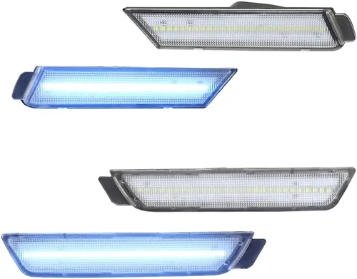 Vista 8 de Para 2010 2011 2012 2013 2014 2015 Chevrolet Camaro parachoques trasero y delantero lateral marcador carcasas 4 unids Carcasa ámbar+Carcasa roja