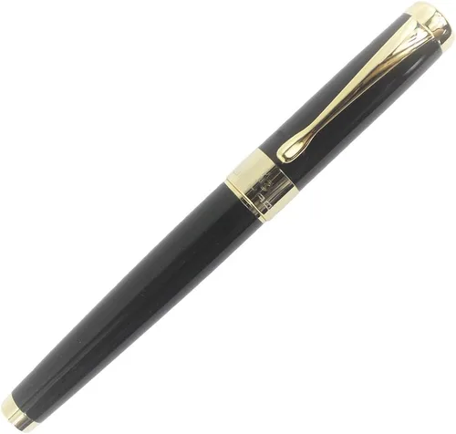 Vista 4 de Gullor Jinhao 18KGP - Pluma estilográfica de punta media con convertidor de tinta, color negro
