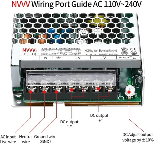 Vista 2 de LRS-150-12 Fuente de alimentación conmutada 12V 12.5Amp Fuente de alimentación conmutable cerrada