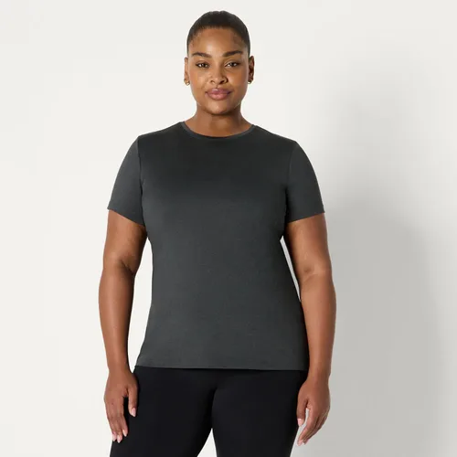 Vista 73 de Amazon Essentials Camiseta de manga corta con cuello redondo para mujer, de secado rápido, para entrenamiento, gimnasio, paquete múltiple