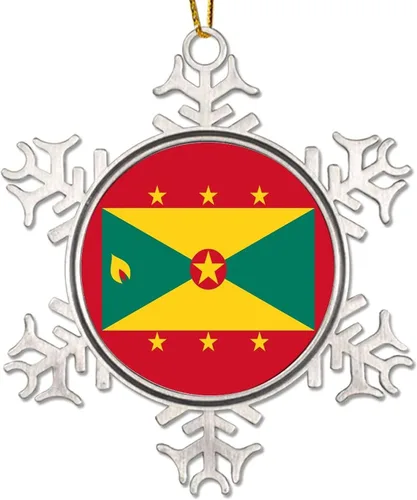 Vista 12 de Adornos de Navidad de Alemania, bandera de Alemania, novedad de metal, copo de nieve, adorno de Navidad, bandera nacional, recuerdo del país