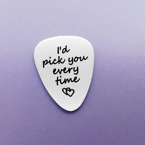Vista 2 de I d pick you every time Guitar Pick - Regalo musical para él/ella, aniversario, Navidad, boda, San Valentín, regalo para hombres y mujeres, joyería