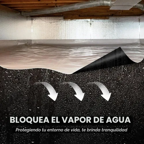 Vista 5 de ALORAIR Barrera de vapor Crawl Space de 6 mil 12'x100', Tela Protectora Barrera de vapor para encapsulación de espacio de rastreo, control
