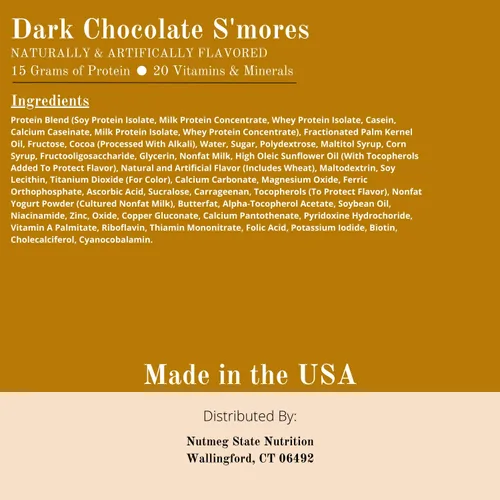 Vista 3 de Nutmeg State Nutrition Barras altas en proteínas, 7 porciones por caja (1 caja (7 porciones), chocolate negro S'mores)