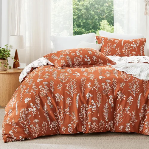 Vista 40 de Bedsure - Juego de edredón floral lindo, juego de ropa de cama tamaño King 04 - Gris claro