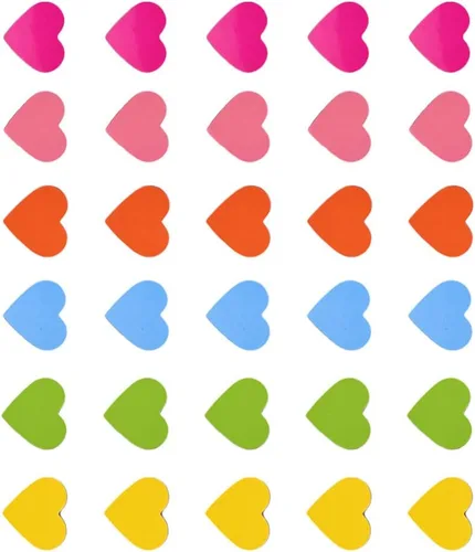 Vista 3 de NUOBESTY Calcomanías magnéticas de pizarra en forma de corazón de 1.18 pulgadas, paquete de 120 imanes para nevera para notas, fotos, pizarras