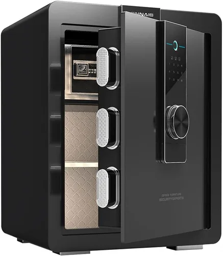 Vista 20 de Caja fuerte pequeña con llave/caja fuerte de alta seguridad/cerradura de acero segura/oficina en casa caja de almacenamiento para dinero