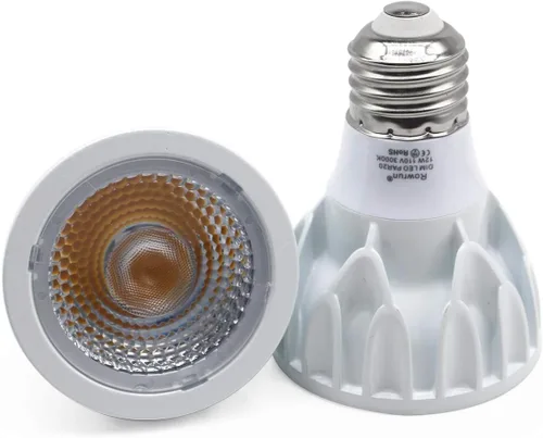 Vista 3 de PAR20 Bombilla LED de 12 W, regulable, 3000 K, blanco suave, foco COB ángulo de haz de 24°, base E26 para iluminación empotrada, campana extractora