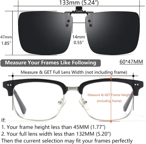 Vista 4 de CAXMAN Gafas de sol polarizadas con clip para hombres y mujeres, protección UV