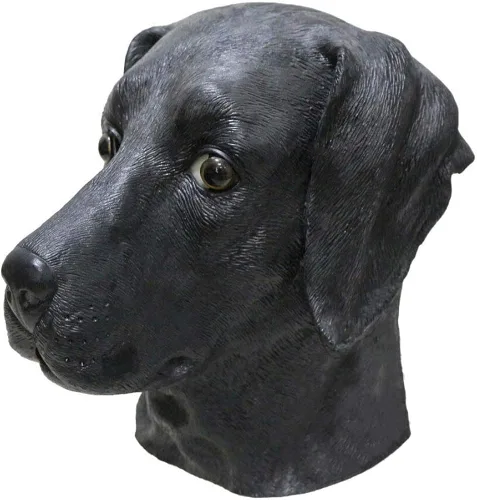 Vista 2 de Máscara de látex para perro con forma de labrador, disfraz de perro de labrador, color negro