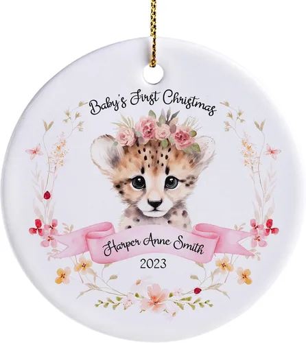 Vista 9 de Adorno personalizado para la primera Navidad del bebé 2023 para niña, adornos personalizados de la primera Navidad del bebé, regalos para bebé