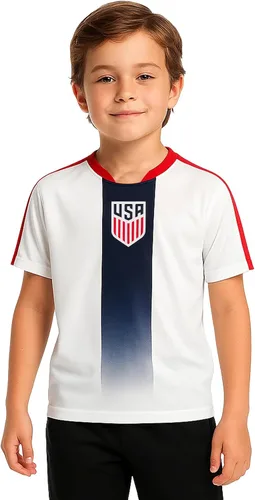 Vista 13 de Icon Sports - Camiseta de día de juego de la Federación de Fútbol de EE. UU. con licencia oficial - Unisex para niños