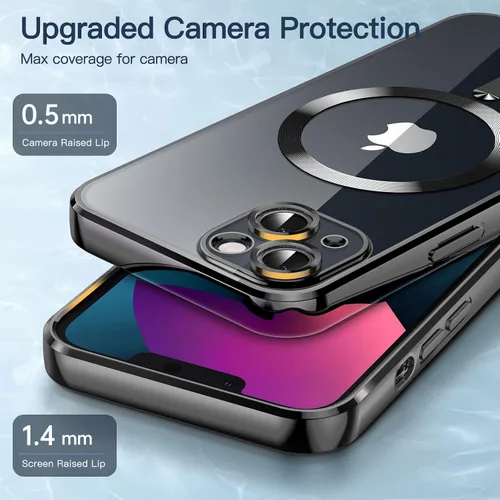Vista 4 de JETech Funda transparente suave para iPhone 13 de 6.1 pulgadas, protección completa para lente de cámara, compatible con carga inalámbrica MagSafe