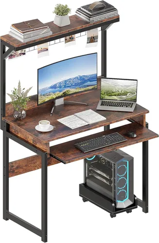 Vista 16 de ALISENED - Escritorio para computadora de 30 pulgadas, con bandeja para Negro