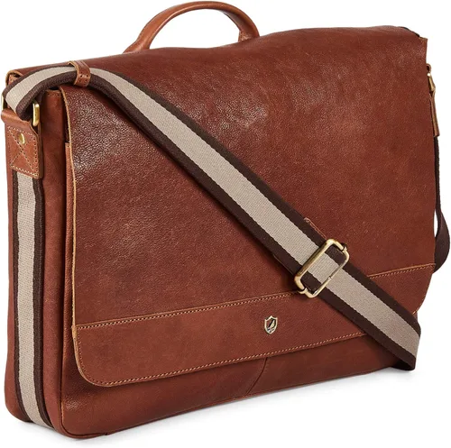 Vista 7 de Bolso de cuero real para computadora portátil, para hombres y mujeres, estilo vintage, estilo mensajero, bolso de hombro hasta 16 pulgadas