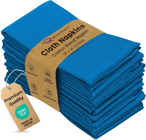 Vista 36 de Ruvanti - Juego de 4 servilletas de tela de 45x45 centímetros, lavables, suaves, duraderas, absorbentes, mezcla de algodón. Servilletas de mesa