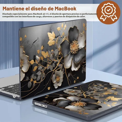 Vista 5 de CISSOOK Funda para MacBook Air de 15 pulgadas M2 M3 M4 M5 2023 2024 2025 2026 abstract oil painting
