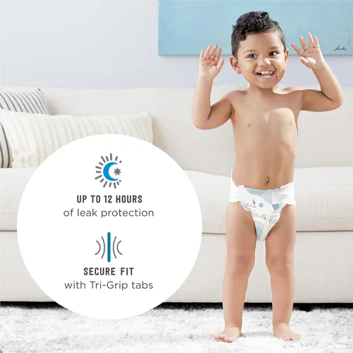 Vista 6 de Marca Amazon – Mama Bear - Pañales de protección de felpa, talla 1, suministro para un mes, pañales desechables para bebé, hipoalergénicos de alta