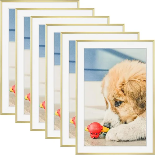 Vista 17 de AUEAR, Juego de 6 portarretratos de aluminio de 11 x 14 pulgadas, hechos para exhibir fotos de 8 x 10 pulgadas con paspartú o de 11 x 14 pulgadas