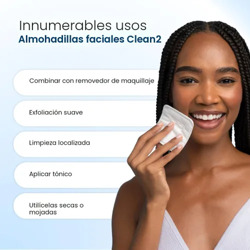 Vista 6 de Clean Skin Club Clean² Pads 2.0 [Nuevos y mejorados bordes] Almohadillas faciales garantizadas sin desprendimientos ni desgarros, capas triples