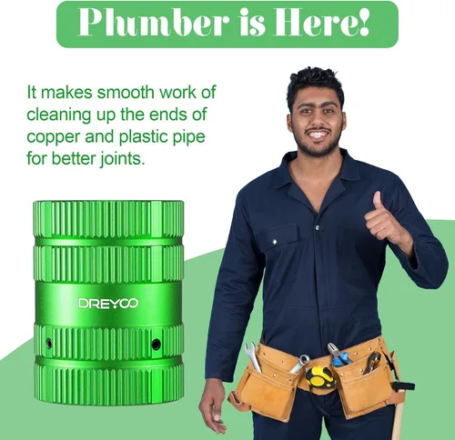 Vista 6 de Dreyoo Cortadores de desbarbado, Herramienta de escariador de tubo de PVC de cobre Herramientas de fontanería 1/4 '' a 1-5/8 '' Escariador exterior