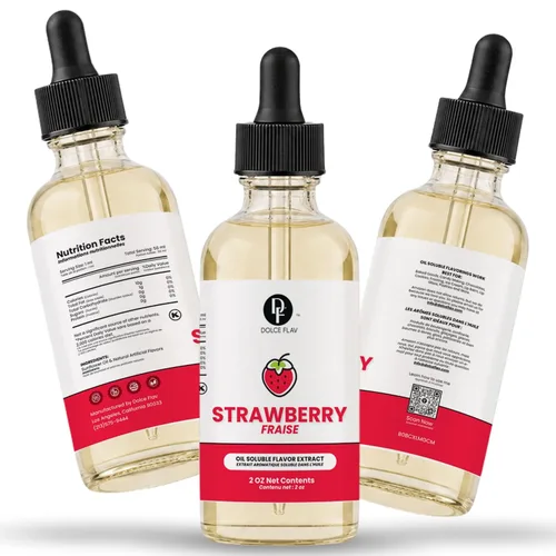 Vista 7 de Dolce Flav Extracto de fresa – 2 onzas soluble en aceite, Kosher, sin azúcar, sabor concentrado de bayas para dulces, chocolates y postres, incluye